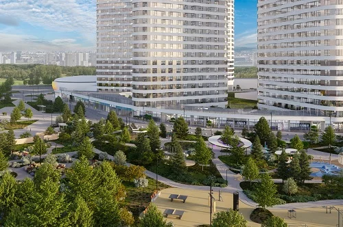 футуристичный городской променад