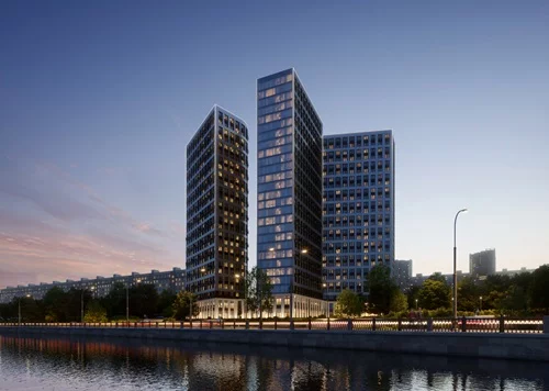 Фасады ЖК на Нагатинской набережной