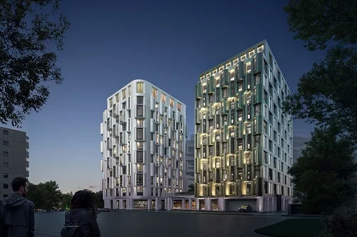 дом с фасадами из глазурованной объемной керамики