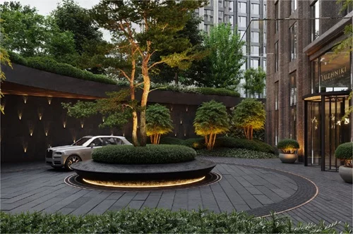 подземная парковка с естественным озеленением