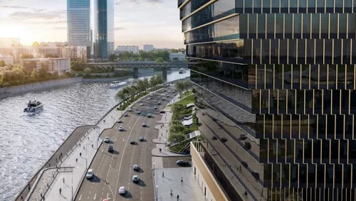 В центре «Москва-Сити» начался монтаж фасада